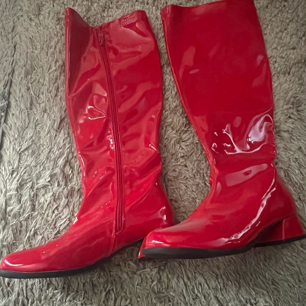 Red Heeled Boots with Glossy Finish